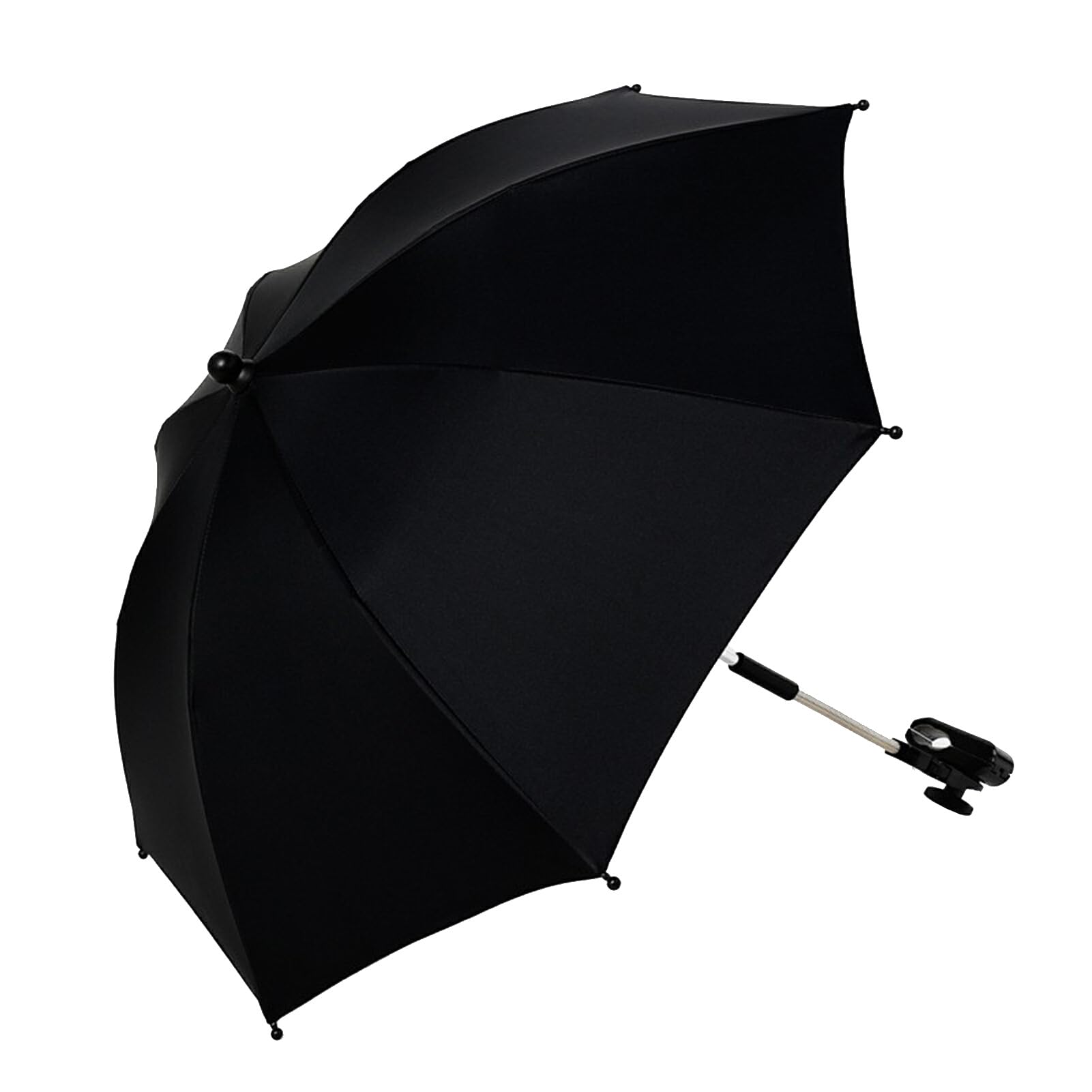 RTYUSWL 30 In Baby Stroller Parasol Universal Umbrella with Clamp Adjustable UV Protection Stroller Sun Shade for Trolley Bike Wheelchair Beach Chair(black)