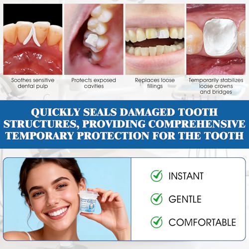 Zahnfüllung, Provisorische Zahnfüllung, Zahnkleber für Kronen, Temporäres Zahnfüllmaterial zum Temporären Verschließen von Karies Während der Zahnärztlichen Behandlung, 15g