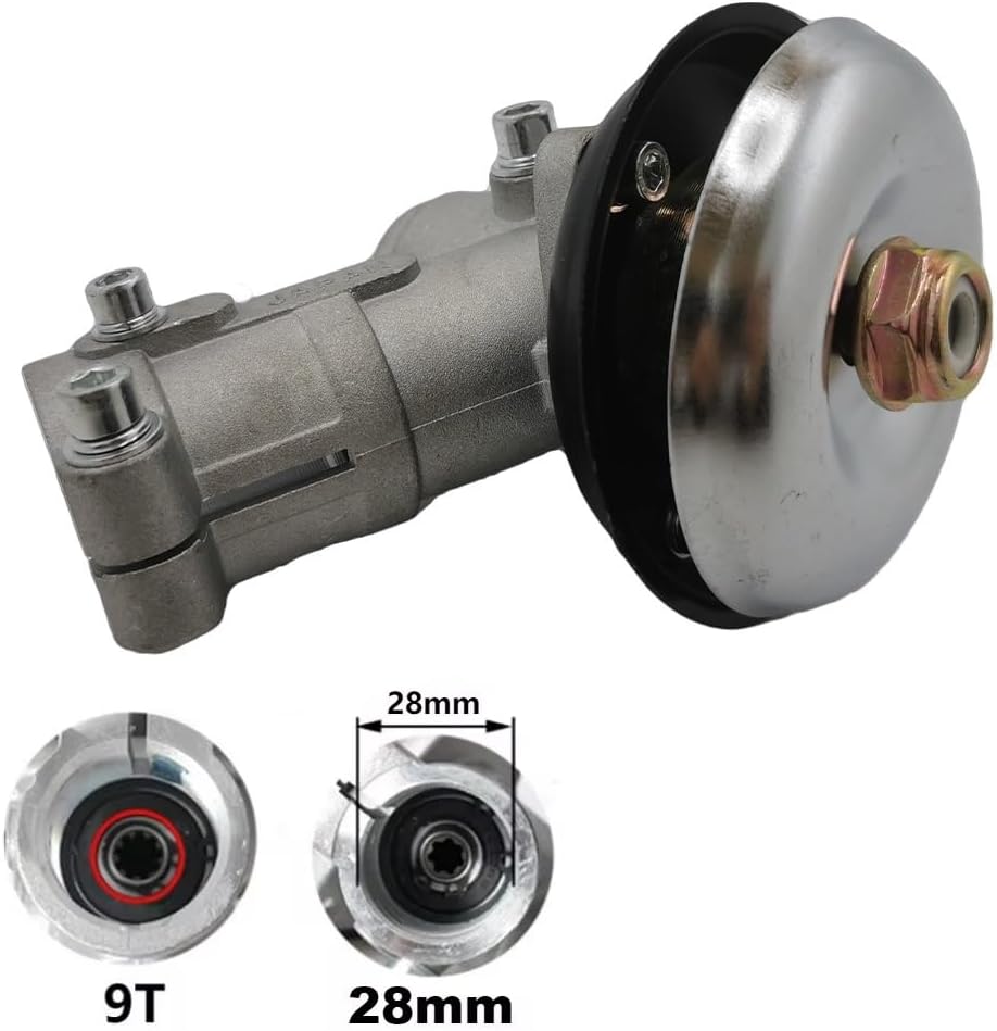 Garden 26mm 28mm Lawn Mower Gearbox Gearhead Fit for Brushcutter Lawn Mower Replacement Gear Head Garden Tool 7 9 Teeth(Single ea28-9)