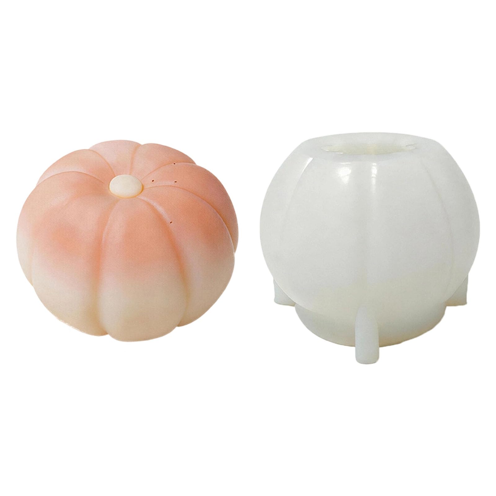 Whoasyst Multipurpose Pumpkin Shape Silicone Molds Easy Demolding for Soap Gypsum Ornament and Epoxy Resin Baking Elastomer Cast