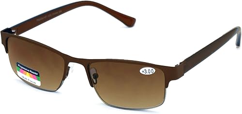 Miniatura 5 de V.W.E. Gafas de lectura progresivas rectangulares de metal sin línea Gafas de sol al aire libre del lector trifocal