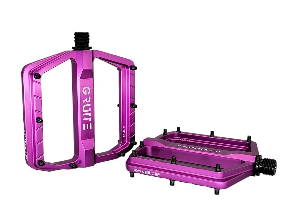 JIASHUNHE Bike Pedals Mountain Bike Comfort Pedal Bearing Bicycle Flat Aluminum Alloy(PURPLE)