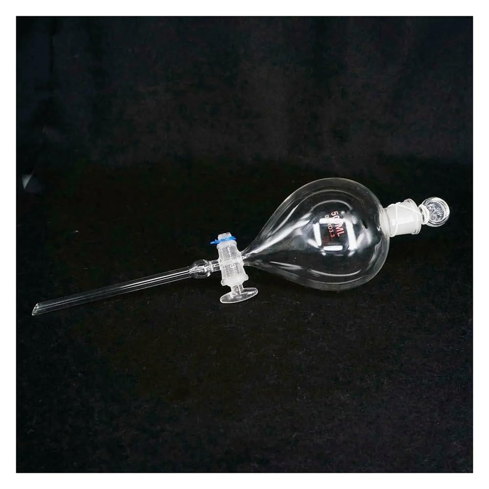 Tropftrichter aus Laborglas, Kugelform, 500 ml, mit Glashahn-Werkzeug