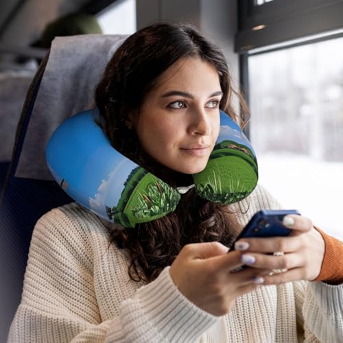 Almohada de viaje con espuma viscoelástica y funda negra miniatura 6