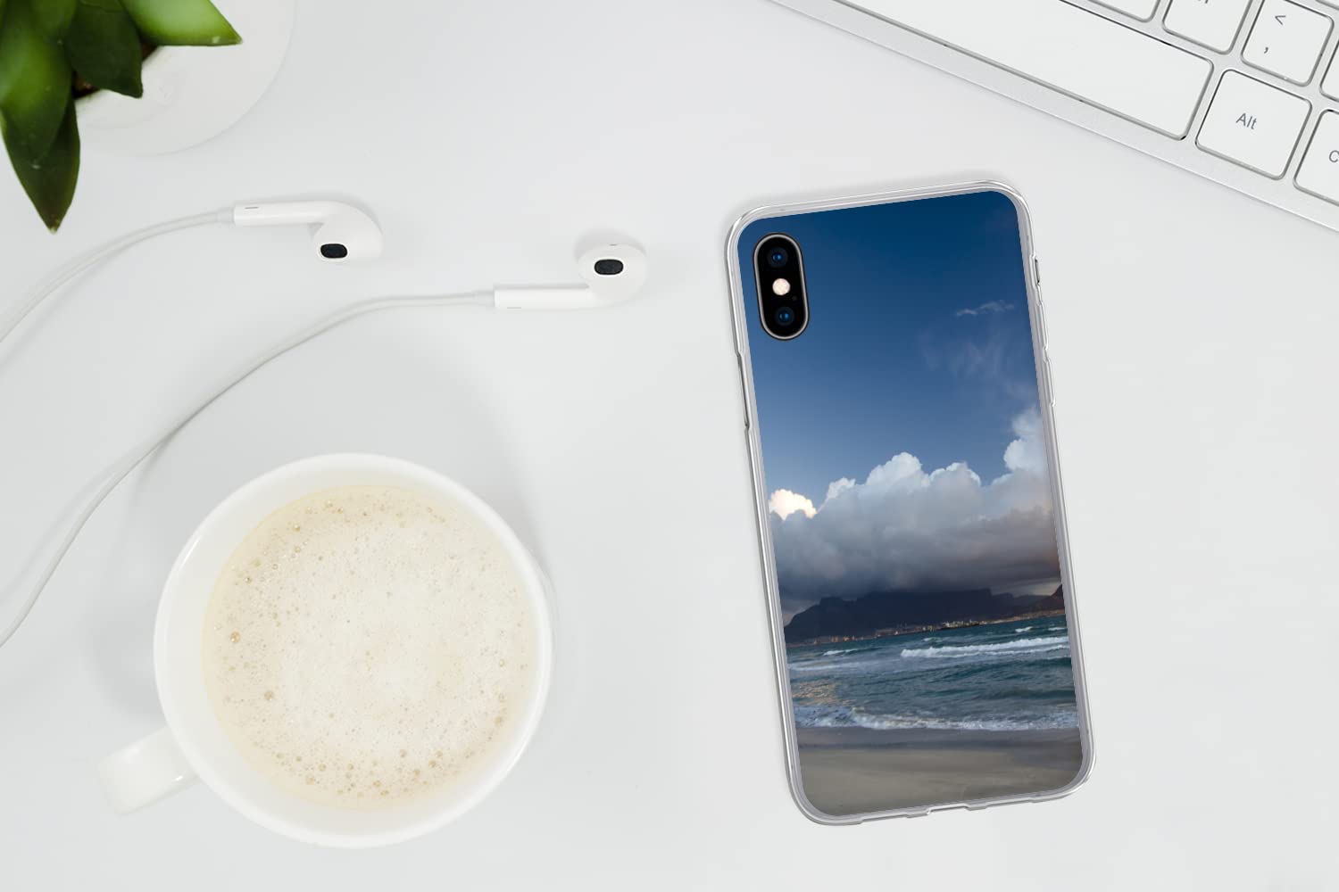 MuchoWow Funda para iPhone X - Impresionantes Colores en el Cielo de la Montaña de la Mesa - Funda de Silicona/Funda Blanda para teléfono móvil