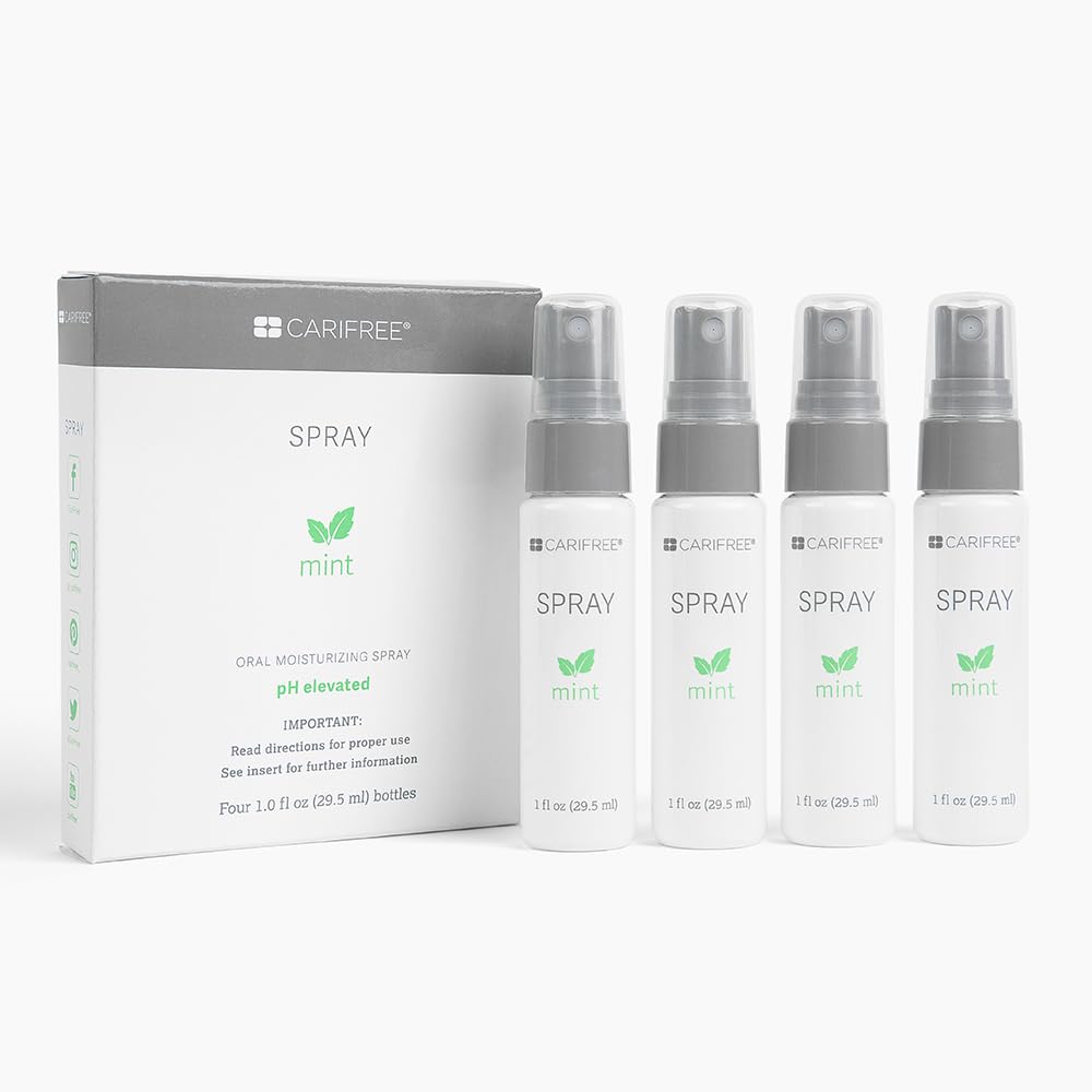 CariFree Oral Spray, Mint Flavored, Xylitol for Moisturization, Neutralizes pH, Fluoride-Free, Freshen Breath, Recommended by Dentists, Dentist Developed, 4 Bottles (1 fl. oz. Each)
