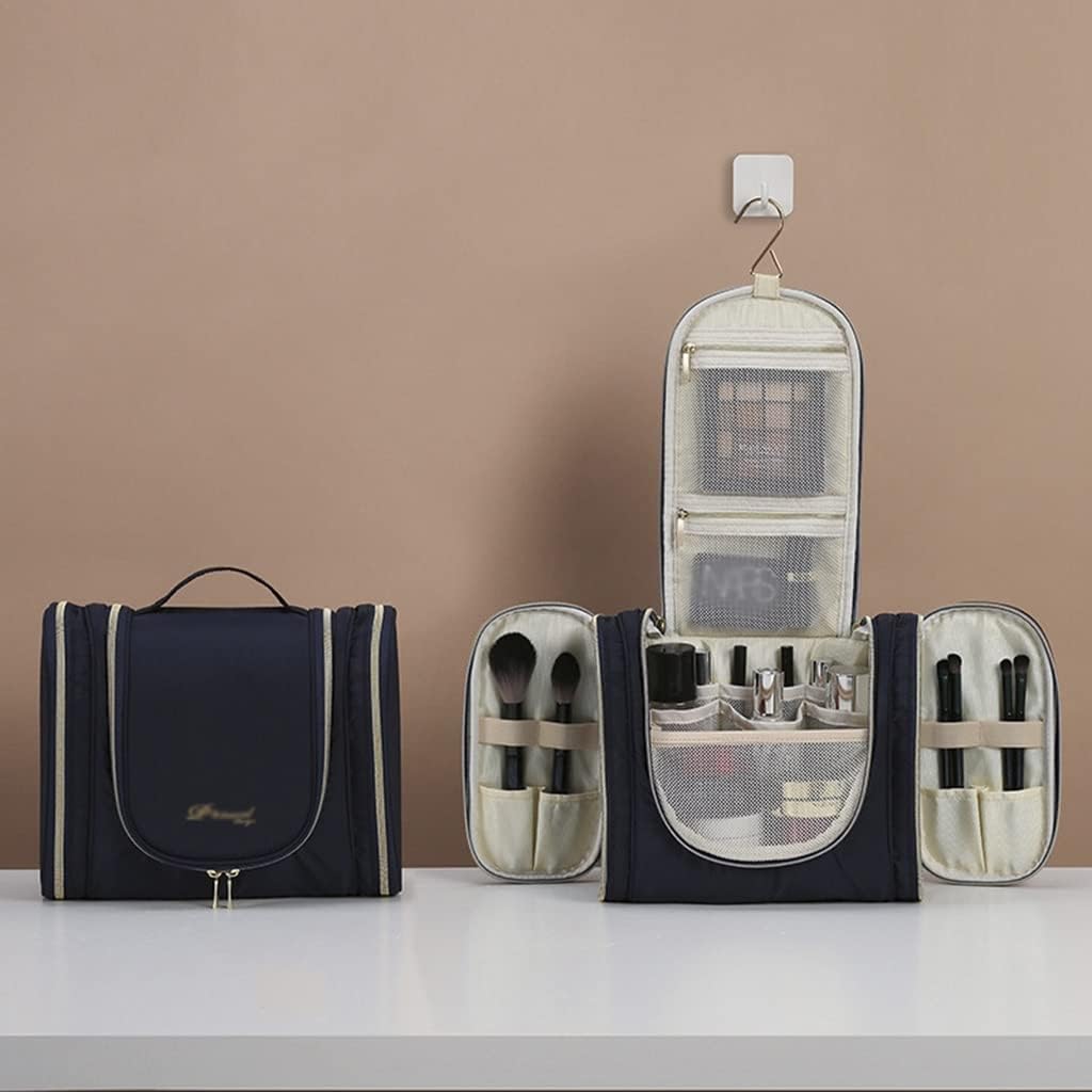 吊り下げ式旅行用トイレタリーバッグ、大容量ウォッシュバッグ 防水コスメティックバッグ メイクアップオーガナイザー 4つのコンパートメ