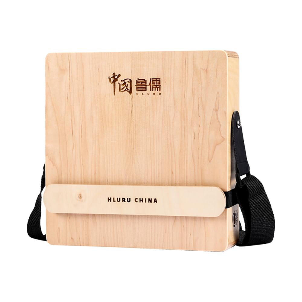 HUIOP Cajón Tambor de Madera 3 en 1 Instrumento de Percusión de Tambor de Mano Plano con Correa Ajustable Tambor de Caja portátil para Principiantes Viajes Fiesta Tambores de Mano
