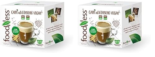 foodNess - 1 Box da 10 Capsule di Ginseng Vegan con Zucchero di Cocco, Capsule Compatibili con Sistema Dolce Gusto, Preparato Solubile con Bevanda al Caffè e Ginseng, Senza Glutine, Latte e Derivanti
