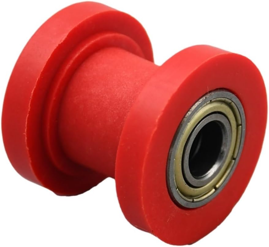 Replace Motorcycle Tensioner Adjuster Idler Fit for 420 428 530 Parts(10mm Red Guide)