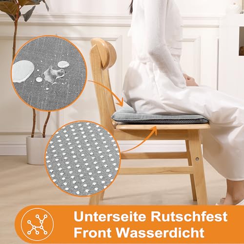 Coussin de chaise antidérapant à mémoire de forme imperméable RACE LEAF 4 pièces 40.5cm