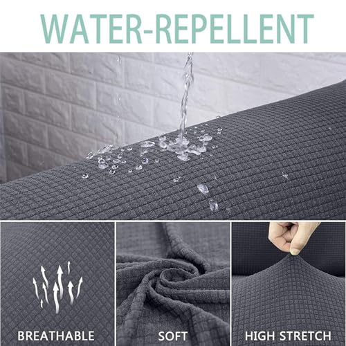 Housse canapé antidérapante imperméable extensible noire 2 places