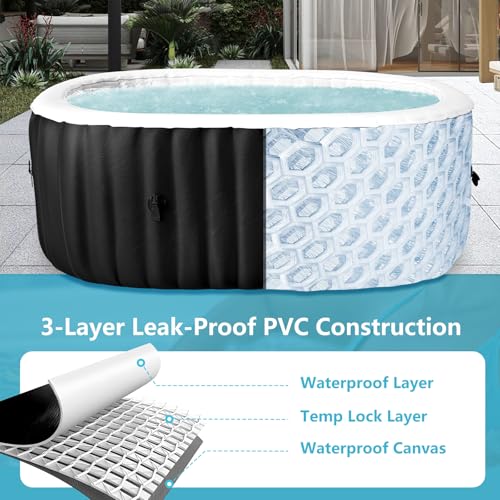 ZIKEBTUY Inflatable Hot Tub 2 Person 75 x 47 x 25 inch Portable SPA Pool Oval - Image 2