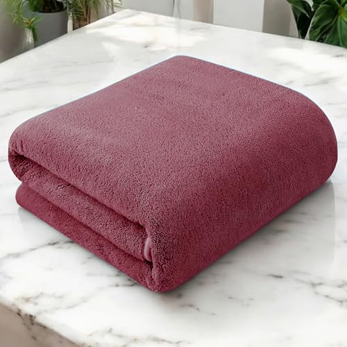 Image of Microfiber Towels for Bath Large Size |Towel Set of 1 | 400 GSM | 70 x 140 cm | Pink|Bath Towels for Men, Women & Kids | Gym Towel|Bath Towel for Everyday Use