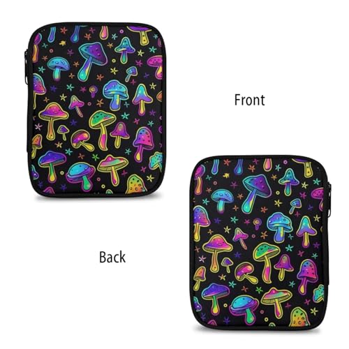 Image of Crochet Hook Case Colorful Mushroom Crochet Hook Holder Portable Crochet Hook Storage Bag with Web Pockets Suitable for Crochet Needles /Knitting Accessories