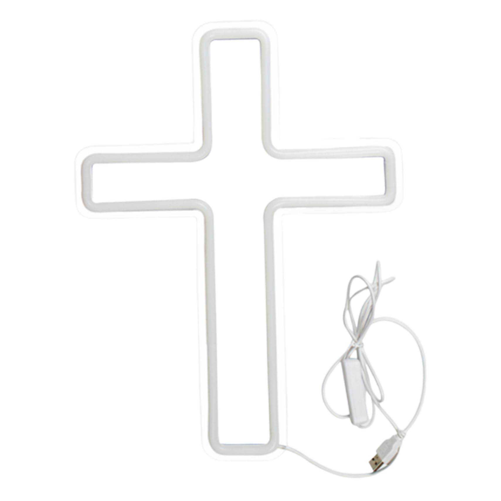Wedhapy Light Up Cross Jesus Wall Decor Usb Powered Cross Neon Signs God Holy Crucifix Hanging LED Light Decorations for Religious Room Church Christmas