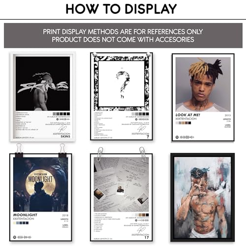 Image of Thepaper9store Pack of 10 - XXXTentacion Album Art Wall Posters 8.2x11.8 inch Adhesive Tape Attached Wall Decor, Music Poster, Wall Art For Bedroom, Living room, Office (XXXTentacion)