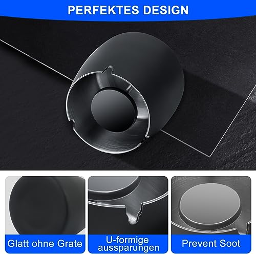 Aschenbecher,Aschenbecher mit Deckel, Edelstahl Aschenbecher für Draussen, Sturmaschenbecher als Windaschenbecher für Draußen und Innen (Schwarz)