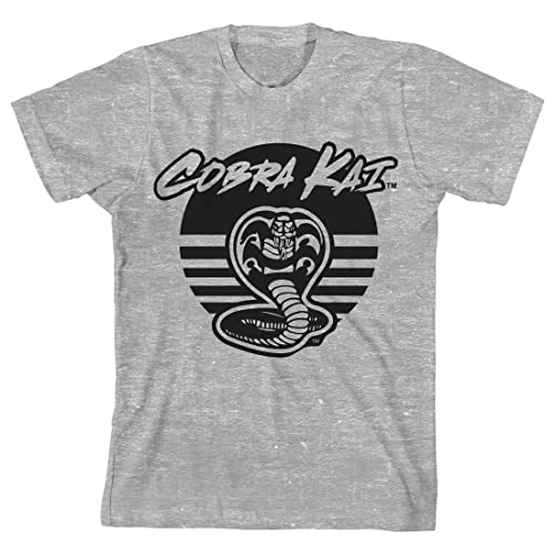 Cobra Kai Black Snake Icon Boy's Athletic Heather T-Shirt