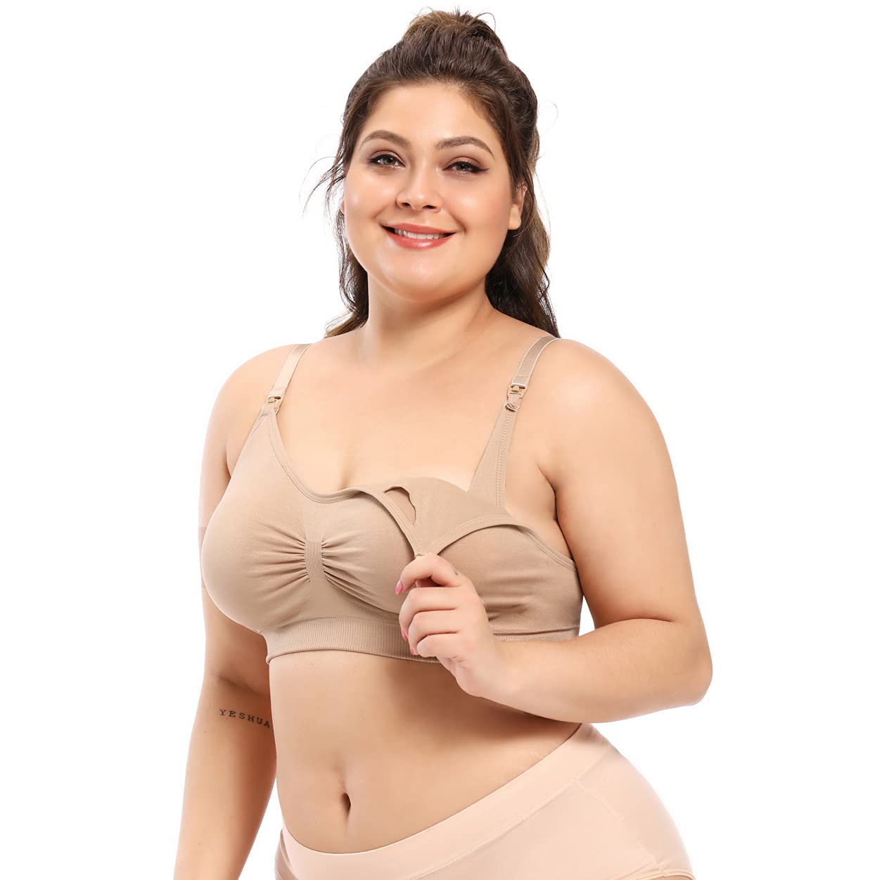 Colomi Women's Nude Seamless Maternity Nursing Bra Wireless Breastfeeding Sleep Bralette For Pregnancy (, Xxl)