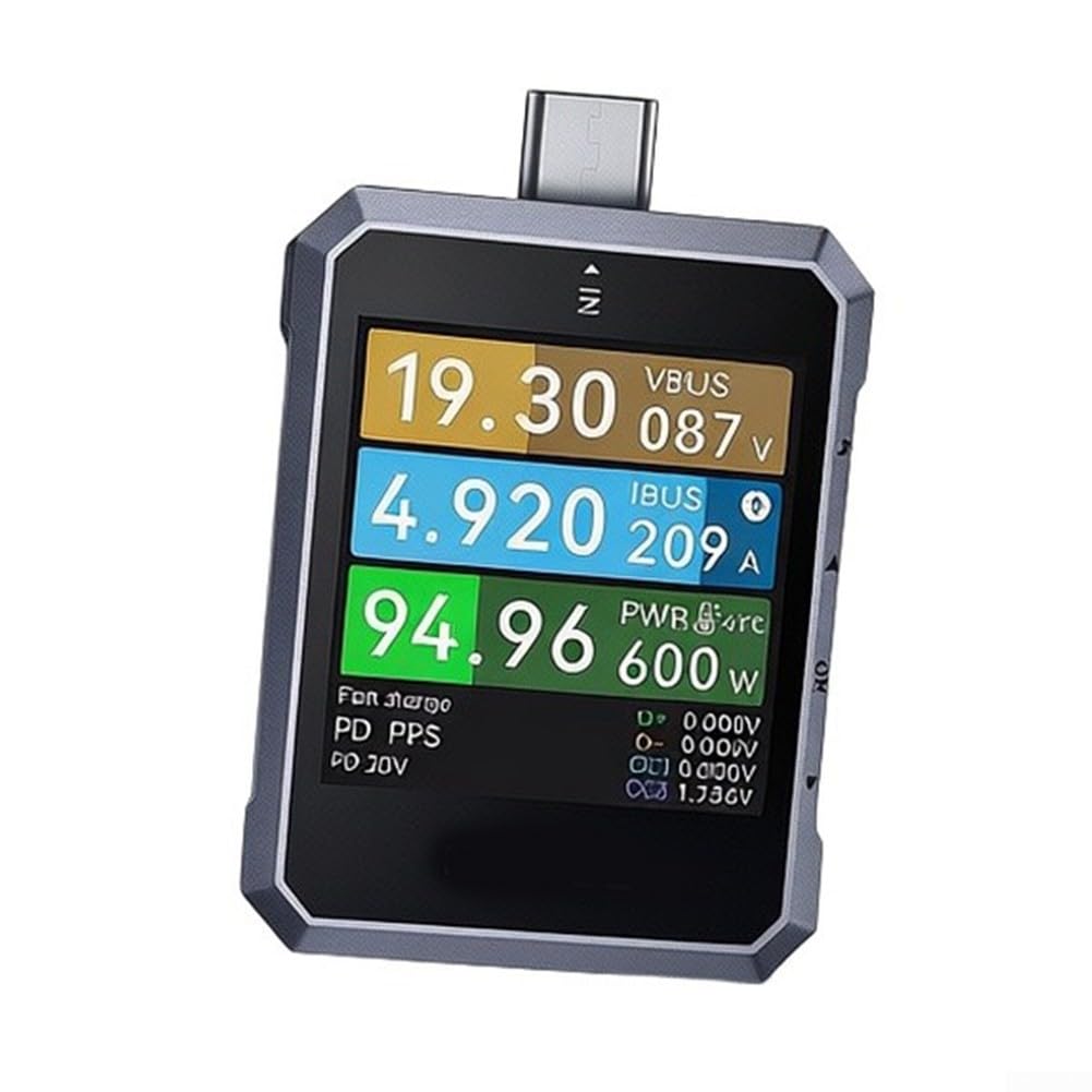 240w Pd 3.1 Usb C Medidor de Potencia Probador Con Resolución de 7 Dígitos Y Análisis de Flujo de Corriente Bi Direccional Para Envejecimiento de Batería Para Insights Plus Pantalla Inteligente Sensor