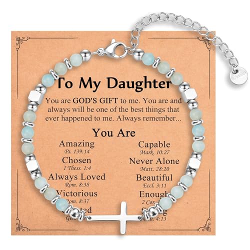 Image of Religious Cross Bracelet for Women Girls, Christian Gifts for Daughter Granddaughter Sister in Christ Friend Niece on Birthday Christmas Easter Valentines Day Graduation