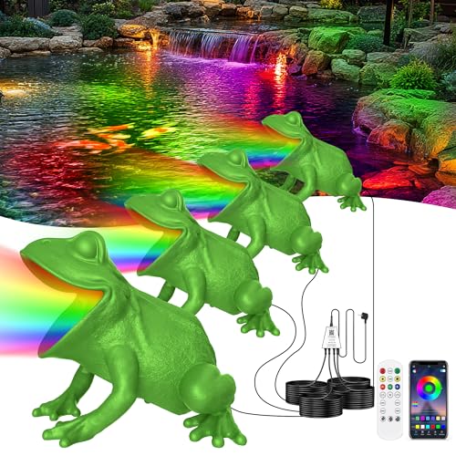 OSREE Teichbeleuchtung LED mit APP-Steuerung, 6W Teichlampen Unterwasser mit 12V Transformator und Timer, IP68 Wasserdicht Teich Beleuchtung...