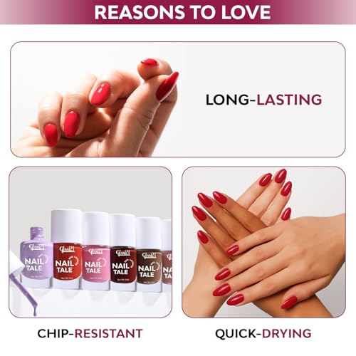 Image of Glam21 Nail Tale Nail Polish | Glossy Gel Finish | Rich Pigmentation | Chip Free | Quick Drying Formula | Long Lasting Nail Polish for Women | 9ml | Shade-14