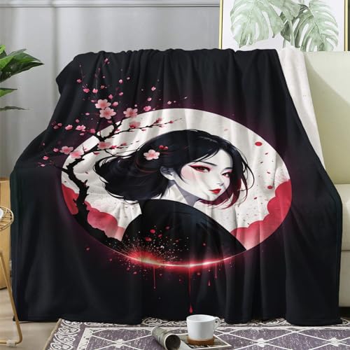 ZDABAOEC Japanese Anime Throw Blanket, Fleece Blanket for Bed Sofa Couch, Super Soft Fluffy Flannel Blankets and Throws, Single Size 130x150 cm