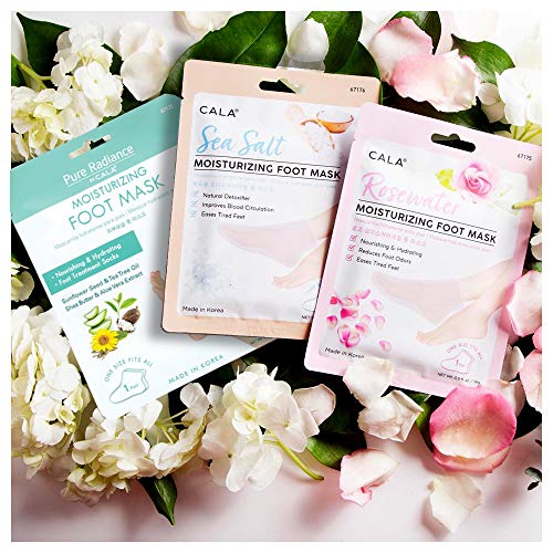 Light So Shine Cala Moisturizing Pedicure Foot Masks [Pack of 3 Foot Moisturizing Socks] (Assorted)