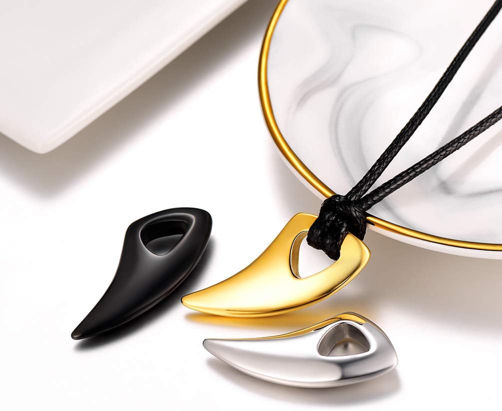 PROSTEEL Stainless Steel Pendant Necklace for Men Women, Cool Punk Shark Teeth Necklace, Cross Necklace, Star Of David Necklace, Black Leather Cord, Come Box