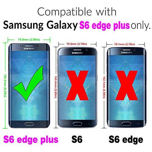 Phone Case For Samsung Galaxy S6 Edge Plus With Tempered Glass Screen Protector Cover And Cell Accessories Slim Silicone Dual Layer Glaxay S6Edge + S 6Edge 6S 6 Edge+ Women Men Cases Black #TOP1