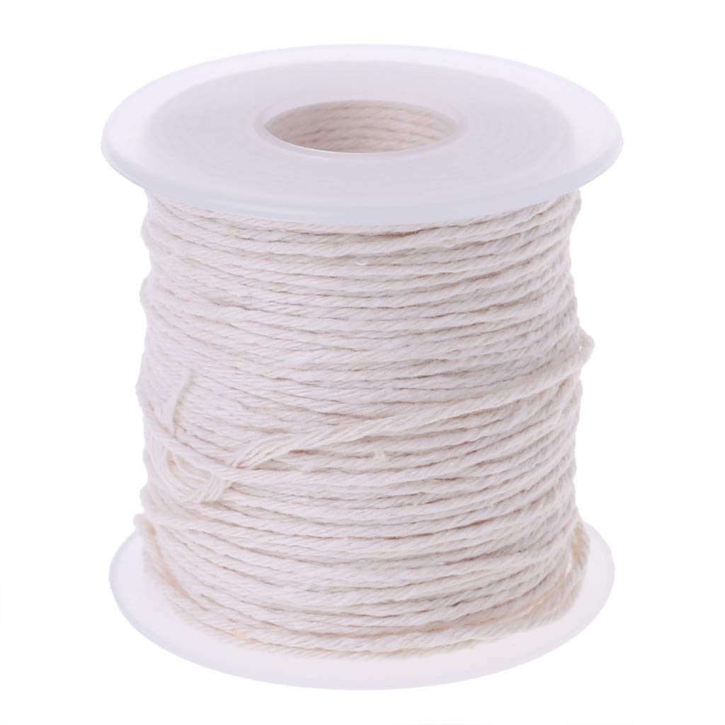 Ainany Non-smoke Waxed Wicks For Candle Making 61m Long Candle Wicks Cotton Braid Core