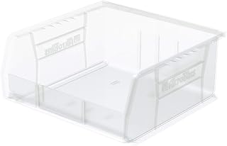 Akro-Mils 30235 AkroBins Plastic Hanging Stackable Storage Organizer Bin, 11-Inch x 11-Inch x 5-Inch, Clear, 6-Pack