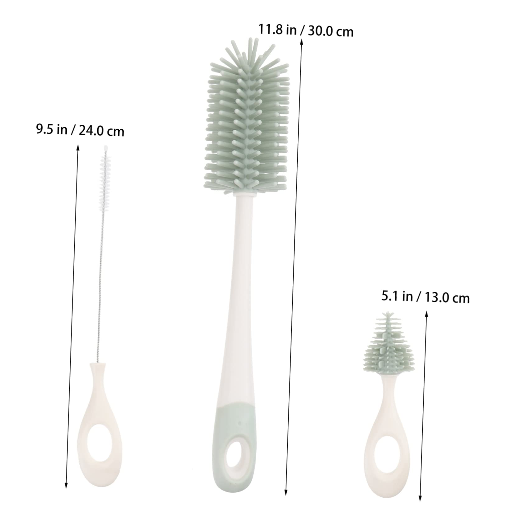 UPKOCH 2piezas Limpiador De Biberones De Juego De Cepillos Mango para Botellas y Tetinas Herramienta De Limpieza para Bebés Color Verde