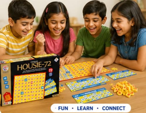 Image of Housie 72 Cards Premium Tambola Game Set | Bingo Board Game with 72 Reusable Cards, 90 Number Tiles & Master Board | No Pen No Paper Required | Family Party Game for Kids & Adults | Festival Fun