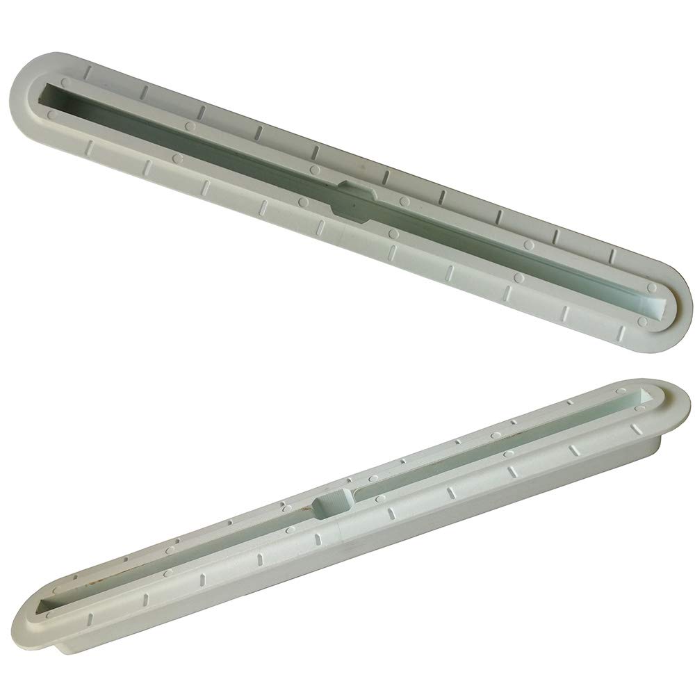 UP100 2 Pieces 10.75 Inch ABS and Fiber Glass Surfing Longboard Surfboard SUP Future Center Fin Box (White)