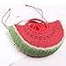 QTKJ Semi-circle Rattan Watermelon Straw Handbags, Hand-woven Summer Fruit Shape Beach Straw Bag with Round Handle for Women (Red Watermelon)