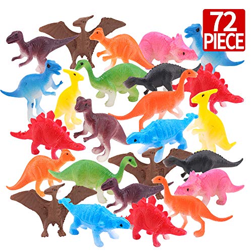 Amy & Benton Jouets Dinosaures 72pcs Figurines Réalistes Modèle, Educatif Dinosaures de Jurassic World, Jouet pour Anniversaire d'enfants Décoration pour Enfants 3 4 5 Ans Fille Garcon