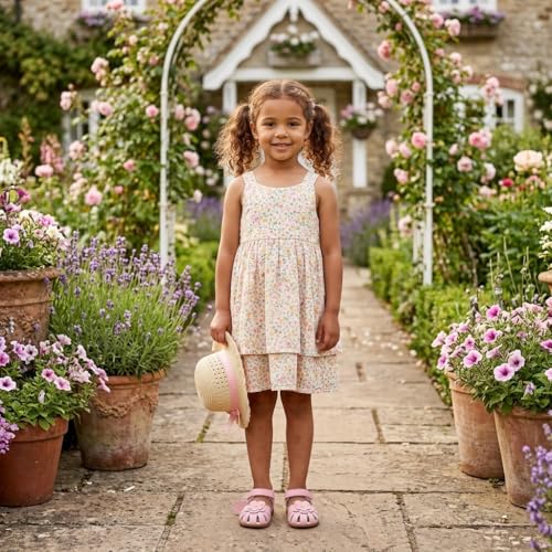Image of Femizee Toddler Girls Leather Dress Sandals with Adjustable Strap