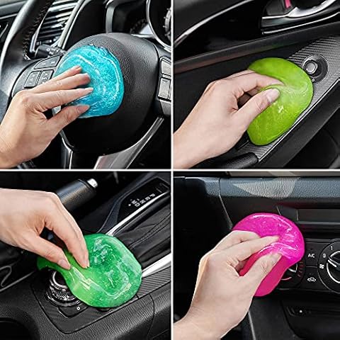 FiveJoy Car Cleaning Gels, 4-Pack Universal Auto Detailing Tools Car Interior Cleaner Putty, Dust Cleaning Mud for PC Tablet Laptop Keyboard, Camera, Printers, Calculator - 320g (2.8oz/pcs) Cover