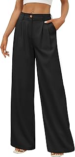 Wide Leg Dress Pants Women's High Waisted Dressy Trousers