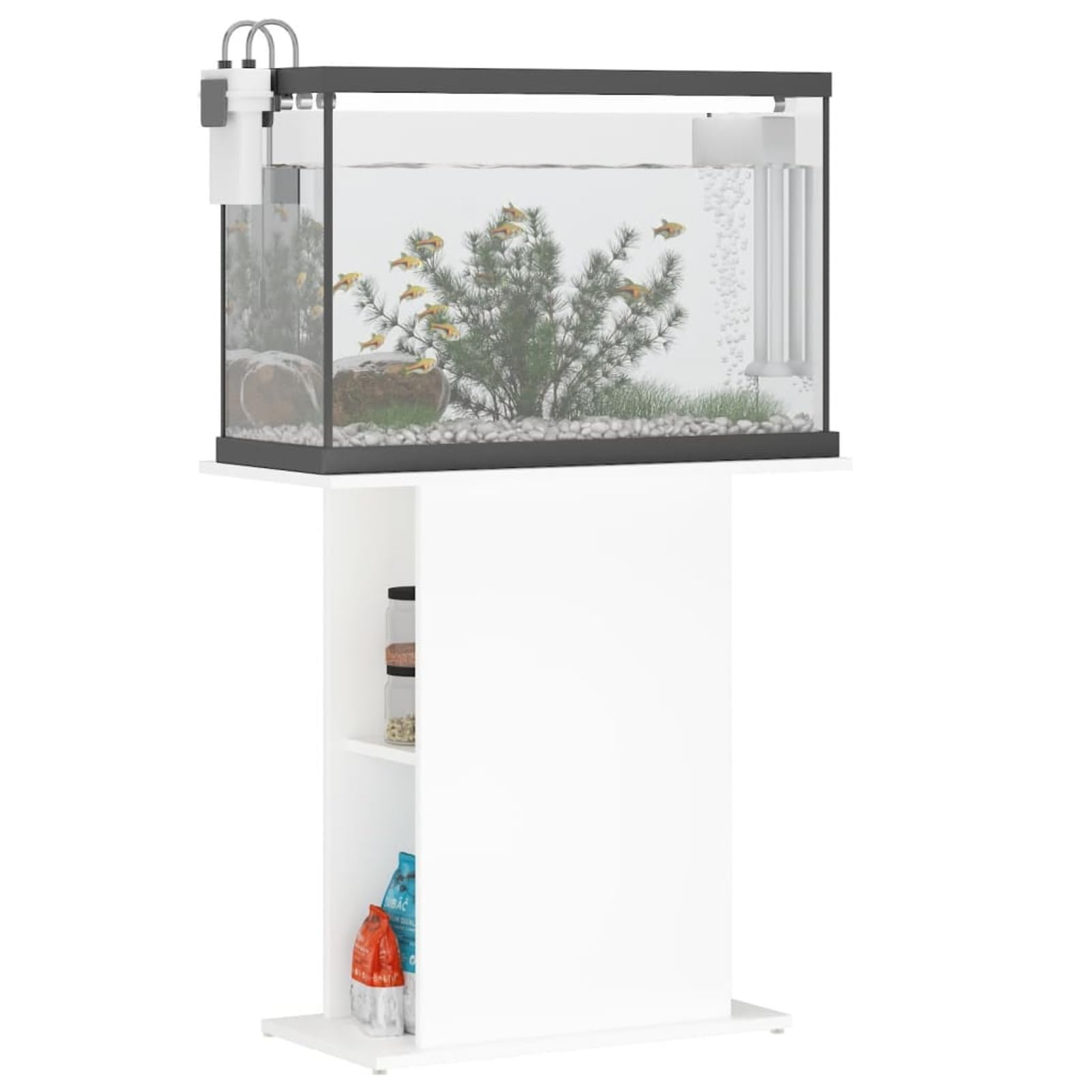 Rantry Aquariumständer Aquarium Unterschrank Aquarien Schrank, Aquarium Tisch mit Stabiler Oberplatte, Aquariumschrank für Sicheren Stand Weiß 75x36x72,5 cm Holzwerkstoff
