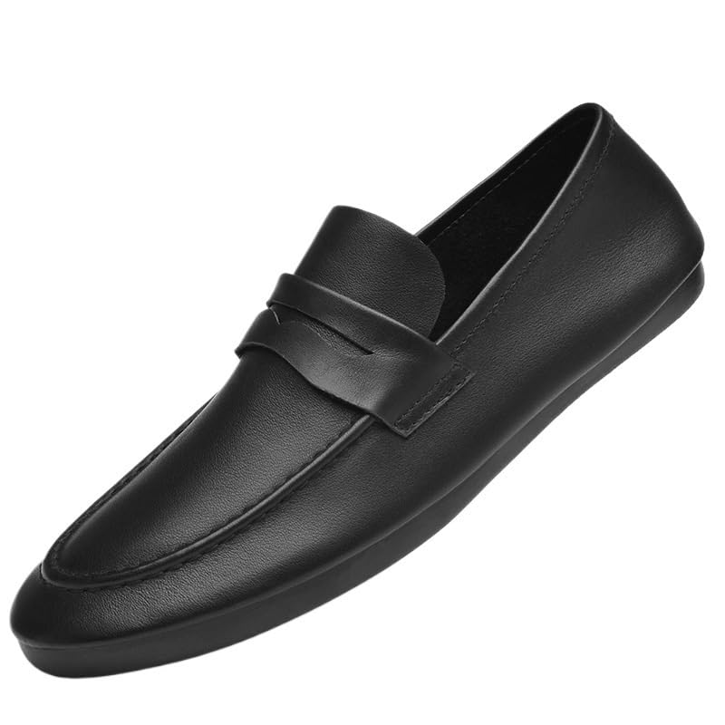 Oxford Dress Shoes for Men's Synthetic Pu Leather Uniform Slip-on Plain Toe Anti-Slip Office Shoes