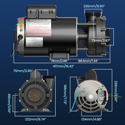 Image of Mxmoonant SPA Pump, 4HP 220-240V Hot Tub Pump 2 Speed 56 Frame Motor