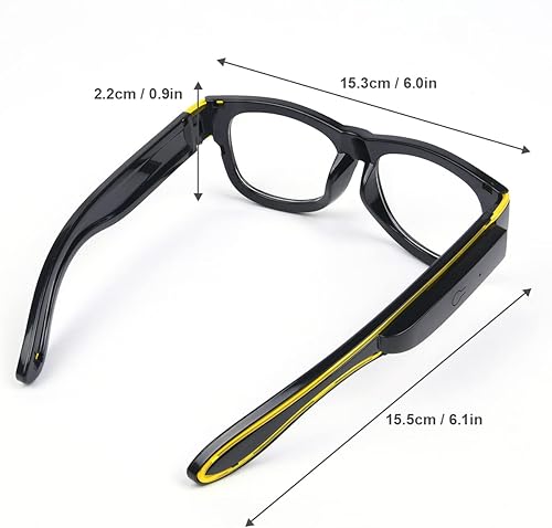 Miniatura 5 de Gafas de luz inalámbrica, 3 modos, LED luminosas, que brillan en la oscuridad, para fiestas, DJ, EDM, Halloween, Navidad
