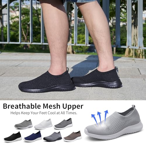 TIOSEBON Men's Slip On Walking Shoes Knit Mesh Tennis Sneaker2