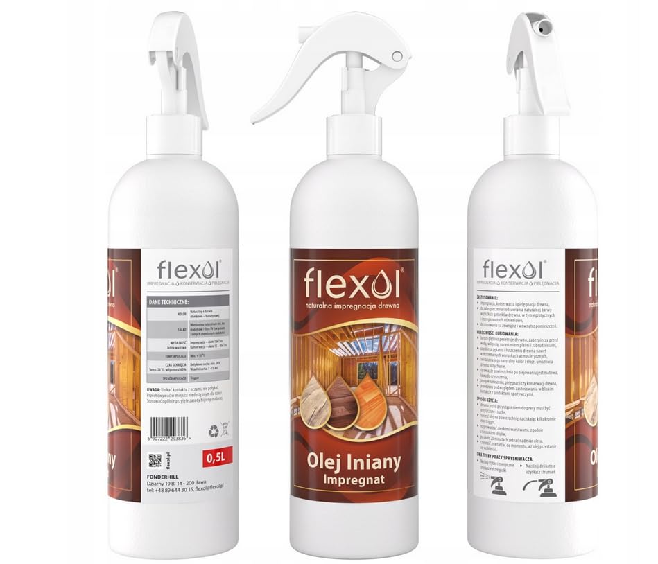 Aceite de linaza natural para madera, impregnación de 0,5 l. Flexol