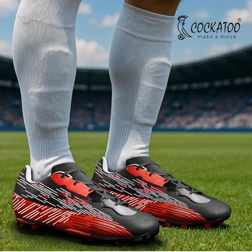 Image of Cockatoo FS01 Adult Football Shoes, PVC Synthetic Leather Football Shoes for Men, Lightweight Comfort & Maximum Grip, Tested with No Cracks Upto 1Lakh Kicks