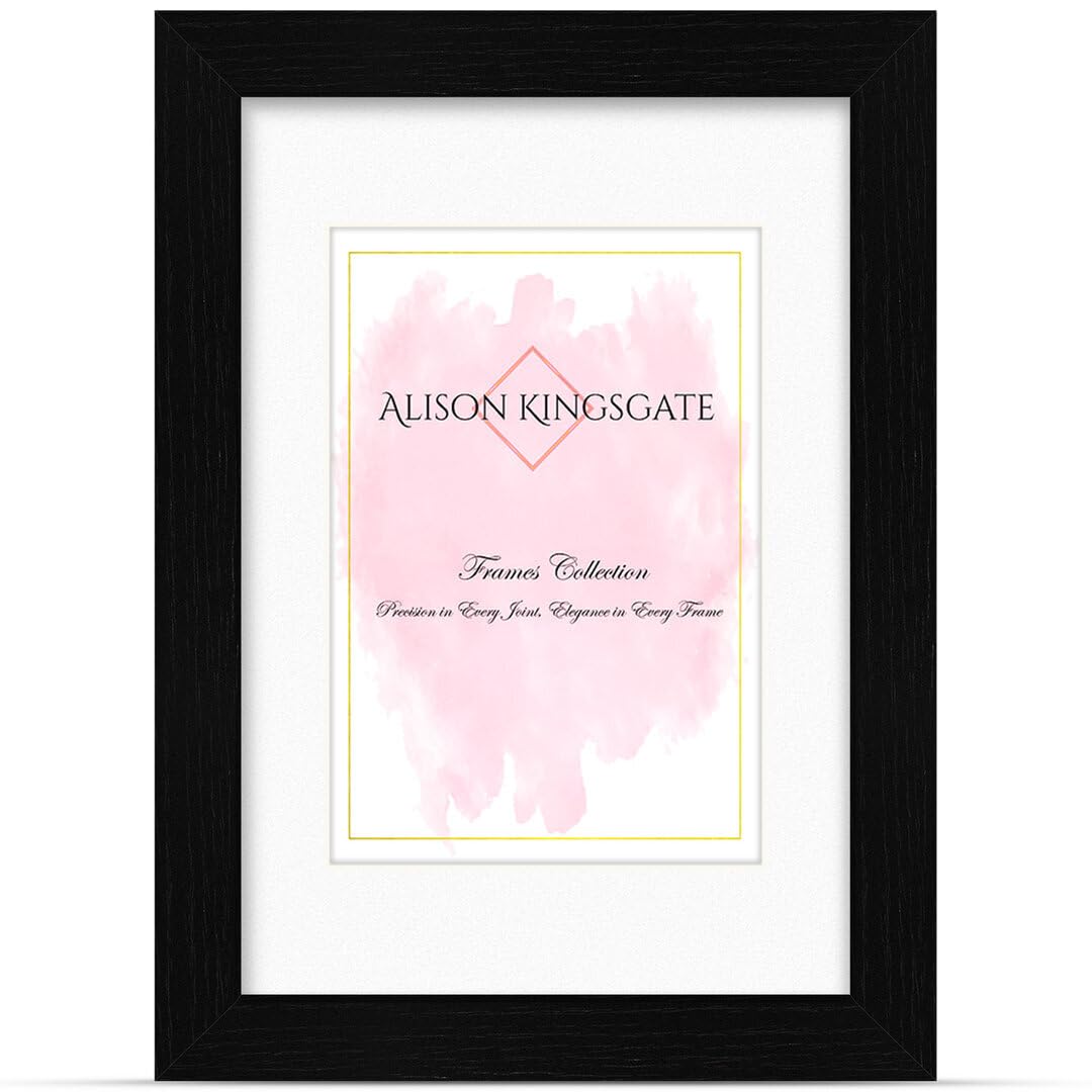 Alison Kingsgate A3 BLACK Picture Frame with Mount for A4 Photos